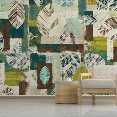 Free Shipping Living Room Wallpaper Leaves Series Watercolor Custom Mural Fashion and Economic 3d Wallpaper suppliers china