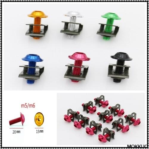 Motorcycle M6 6mm M5 5mm Screw Fairing Bolts Fastener Clips Spring Nuts FOR yamaha XV 950 R ABS/Racer YBR 125 R15 R25 R125