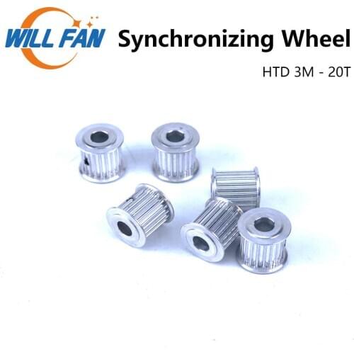 Will Fan HTD 3M-15 Wide 16mm Bore 8mm 20Teeth Timing Pulley Aluminum Synchronous Wheel Gear Pulley For Motor And Laser Machine