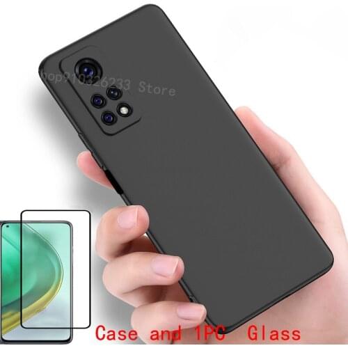 For Mi 10T Pro Case Soft TPU Matte Case For Xiaomi 10T 10T Pro Case Black Tempered Glass SCreen Protector