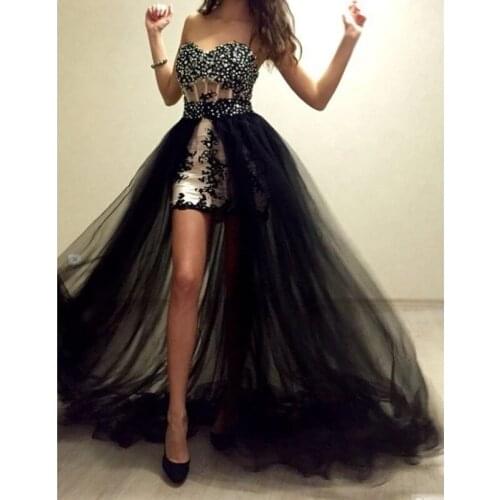 Black New Chic Detachable Tulle Over Skirt Soft Mesh Fishnet for Wedding Elastic Waistband Train Tulle Long Skirt 2021
