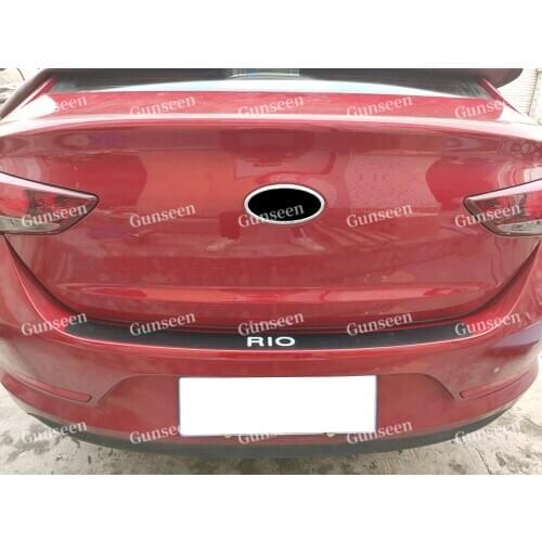 For KIA RIO Trunk Trim Door Sill Car Rear Bumper Protector Cover Auto Sticker styling Accessories 2011 2012 2013 2014 2015 2016