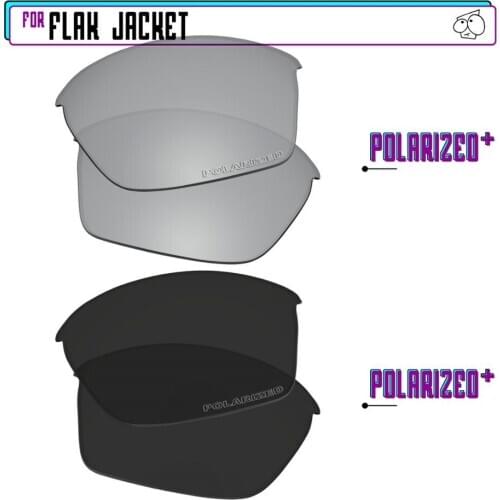 EZReplace Polarized Replacement Lenses for - Oakley Flak Jacket Sunglasses - Blk P Plus-SirP Plus