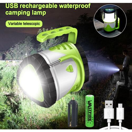 10W Super bright Foldable Lantern USB Rechargeable LED Torch Camping Flashlight Outdoor Waterproof Fishing Hunting Search Light