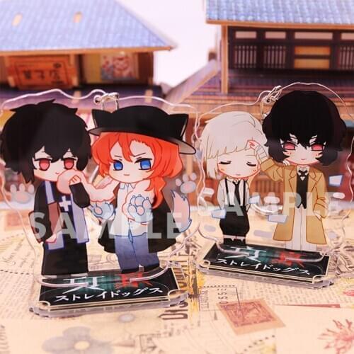 Anime Bungo Stray Dogs Dazai osamu Stand Figure Acrylic Cute Cartoon Model Plate Double-Side Desk Decor Toys Christmas Gifts