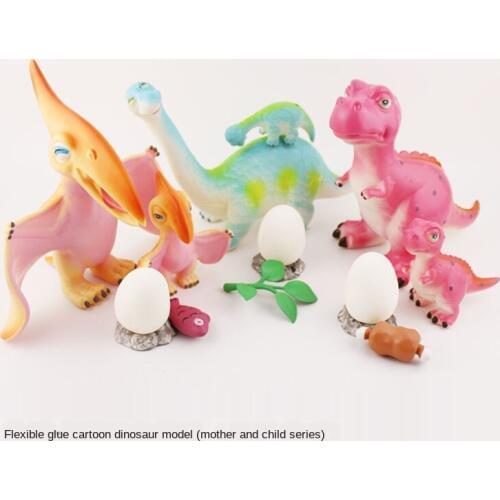 New SOFT Dinosaur Toy Simulation Tyrannosaurus Model Dinosaur Mother and Child Set Pterosaur Brachiosaurus Cartoon Plastic K14