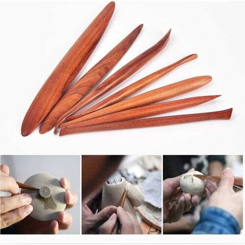 7-piece Pottery Tools Carving Crafts Wooden Clay Sculpture Knives Pottery Sharpening Modeling Pottery Clay Ceramic Tools