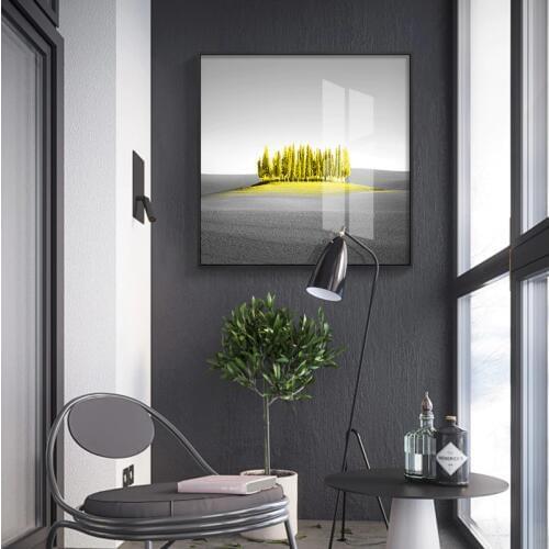 Nordic yellow landscape black n white canvas painting posters and print wall art pictures for living room bedroom modern decor