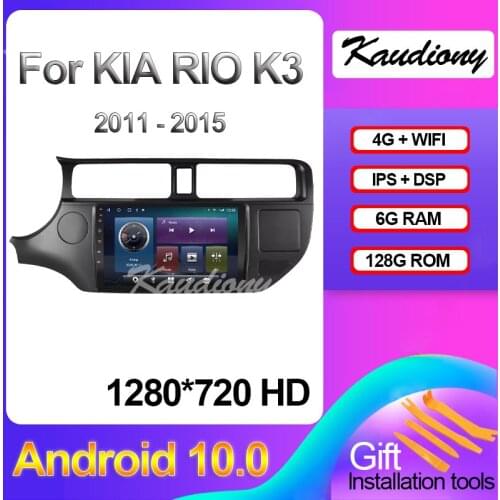 Kaudiony 9" Android 10.0 For KIA RIO K3 Car DVD Multimedia Player Auto Radio Automotivo GPS Navigation Stereo DSP 4G 2015-2020