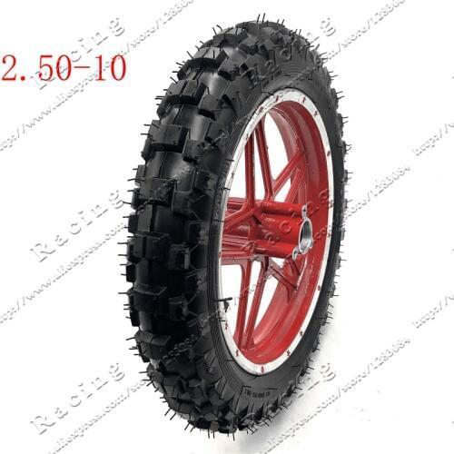 10''Mini Dirt Bike Knobby Tire wheels 2.50-10 Front or Rear rims & tyre Off Road Motocross mini motorrad child