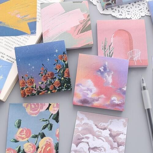 Beautiful Scenery Colourful Sticky Note Junk Journal Craft Paper Scrapbooking DIY Decorative Card Making Photo Album Note Paper