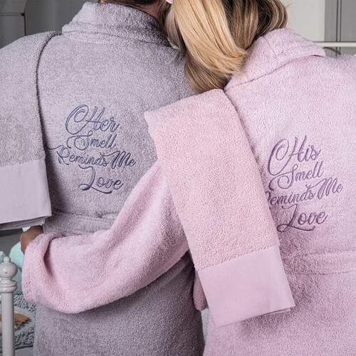 Minteks 4'lü Robe Set. Nightgown male sleepwear thickened women sleepwear plus size fattening bathrobe