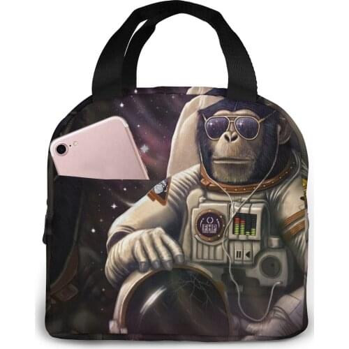 Astronaut Art Fashion Portable Lunch Bag Thermal Food Picnic Lunch Bags for adult Kids Funny gorilla Cooler Lunch Box Bag Tote