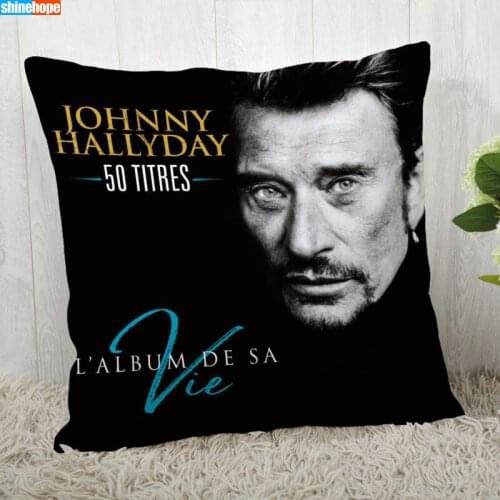 Johnny Hallyday Pillow Cover Customize Pillowcase Modern Home Decorative Pillow Case For Living Room 45X45cm,40X40cm A2020.7.2