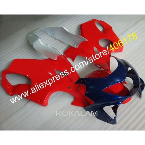 Cheap Fairing Set For Honda CBR 600 F4 00 99 1999 2000 Red & Blue Motorcycle Fairings (Injection Molding)