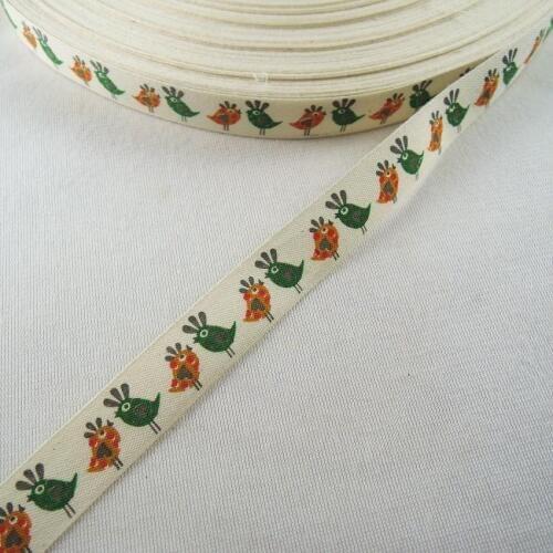 New 15mm 5/8" 100% cotton ribbon Owl Printed Webbing Tapes DIY sewing & Packing tape Cotton Fabric Patchwork Ribbon 20YDS XM-57