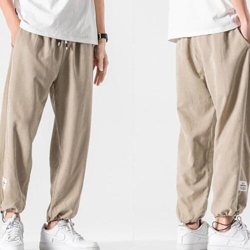 2020 autumn new mens all-match casual pants Korean nine-point beam pants mens loose sports mens pants