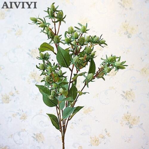 Single Branch of Korean Holly Fruit Branch Home Garden Decoration Decor Plastic Fake Green Leaves Artificial Greenery