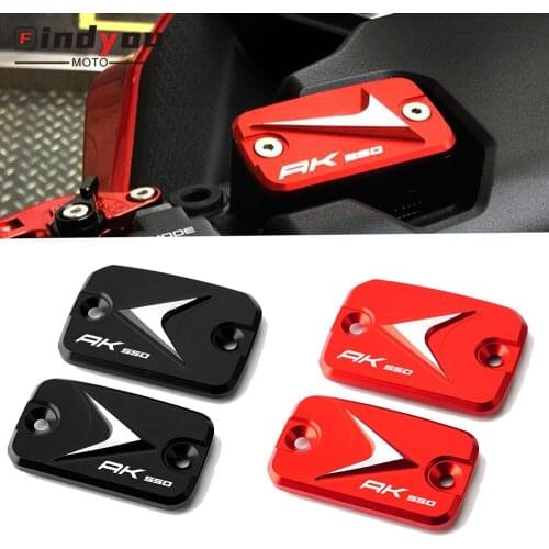One Pair CNC Motorcycle CNC Front Brake Fluid Reservoir Oil Cup Cap Master Cylinder Cover For KYMCO AK550 AK 550 2017-2019