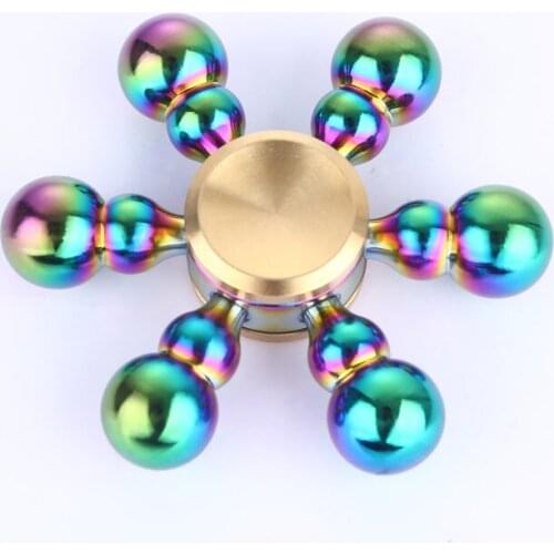 Can Removable Shiny Six Arm Gourd Beyblade Hand Fidget Metal Spinner Anti Stress Toys Christmas Baby Birthday Gifts