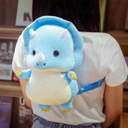 34cm Cute Tyrannosaurus Dinosaur Plush Backpack Kids Bag Soft Animals Toys Triceratops Doll Boys Girls Schoolbag Children Gift