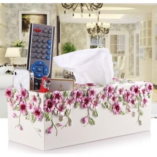 Christmas Home Decoration Tissue Box Resin Paper Box Towel Tube Living Room Multi-function Remote Control Storage Box