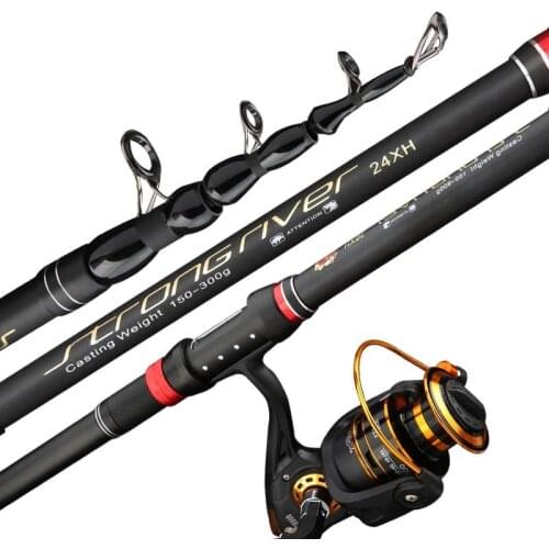 Spinning Fishing Rod and Reel Combo Carbon Fiber Telescopic Carp rod with Reel Combo Sea Saltwater Freshwater Kit Fishing Gear
