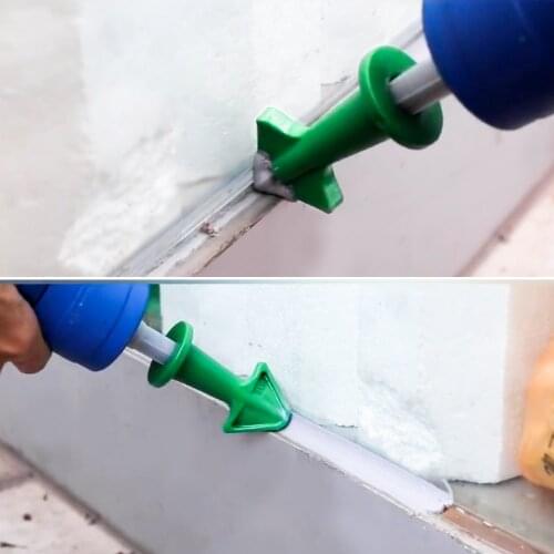 3PCs/Set Silicone Caulking Nozzle Tool Arrowhead Caulk Nozzle Scraper Set Reusable Sealant Angle Scraper Grout Caulk Tools Green