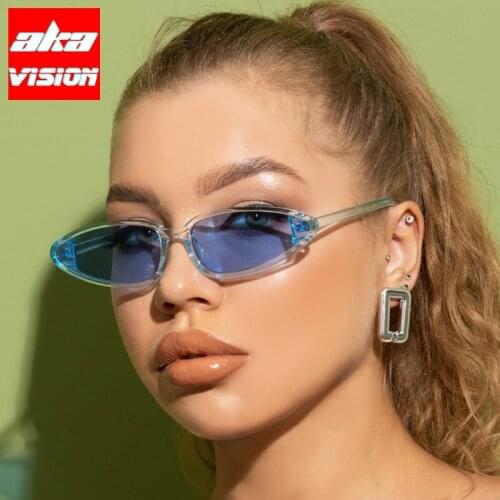 AKA VISION 2021 Vintage Cat Eye Sunglasses Women Small Cateye Glasses Women/Men High Quality UV400 Lens Trendy Eyewear Goggle