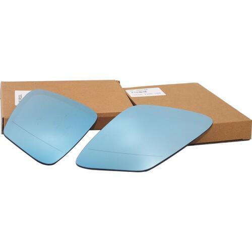 Right & Left Side Rear View Blue Mirror Glass For BMW 5 Series F10 F11 2010-2016 Heat