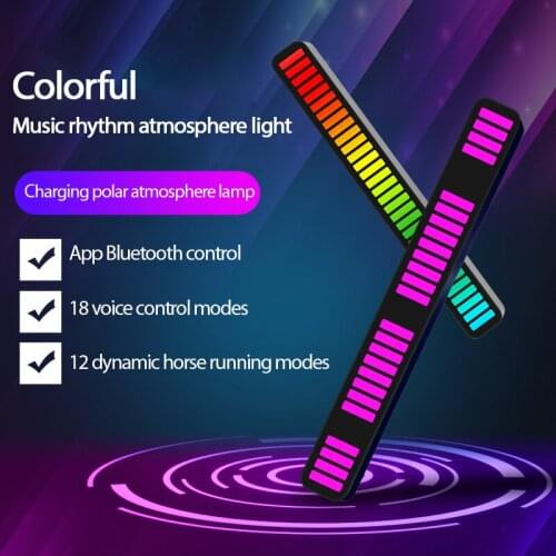 LED Strip Light Sound Control Pickup Rhythm Light Music Atmosphere Light RGB Colorful Tube USB App Bluetooth For Car Party