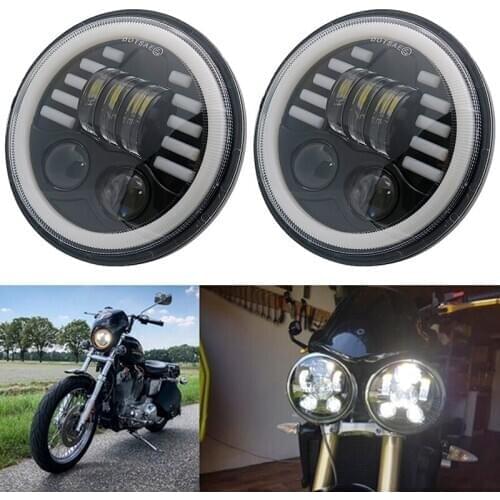 5.75 inch 5 3/4" LED Headlights Halo DRL for cars and motorcycle Sportster Triumph Rocket iii 3 Speed Tripl & Street Triple