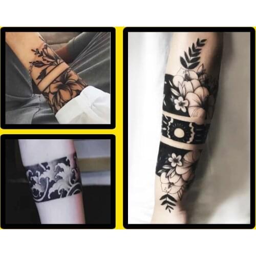 OPHIR Airbrush Stencil Bracelet Hollow Arm Henna Tattoo Template Lutus Flowers for Body Painting Art 19 Patterns/Set STE123