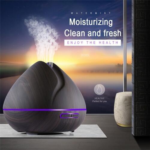 Air Humidifier Aromatherapy Essential Oil Aroma Diffuser With Wood Grain Aromatherapy Diffuser remote control Home led light
