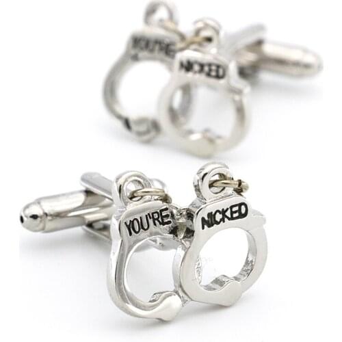 IGame Handcuffs Design Cuff Links Unique ' You're Nicked ' Style Free Shipping