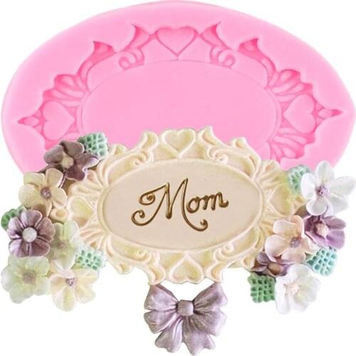 Mirror Frame Silicone Mold Fondant Cake Decorating Tools Cupcake Topper Molds Birthday Party Polymer Clay Candy Chocolate Moulds