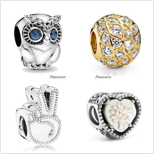 925 Sterling Silver Charm People Openwork Heart & Family Tree Charm Fit Women Pandora Bracelet & Necklace Diy Jewelry