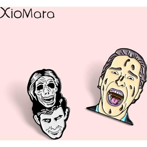 Psycho Enamel Pins Dual personality Norman Killer Badge Horror film Jewelry Brooches Lapel Pin For Friends Movie Lover Gifts