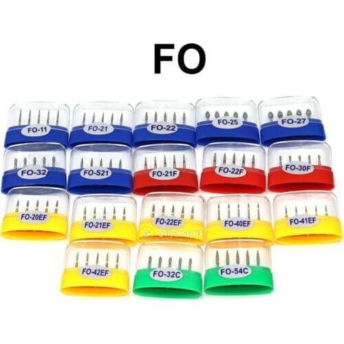 1 Box Dental FO Diamond Burs High Speed Handpieces Grit Burs for Grinding the Teeth and Tooth Preparation Dental Drills