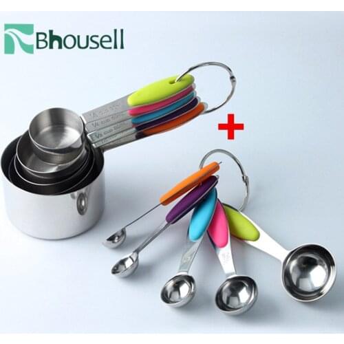 10 Pcs/set Stainless Steel Measuring Spoon Kitchen Scale Silicone Measuring Ladle Baking Baking Accessories Cake Kitchen Tools