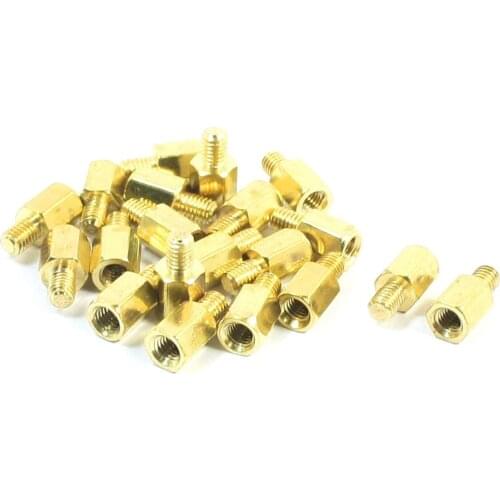 20 Pcs PC PCB Motherboard Brass Standoff Hexagonal Spacer M3 6+4mm