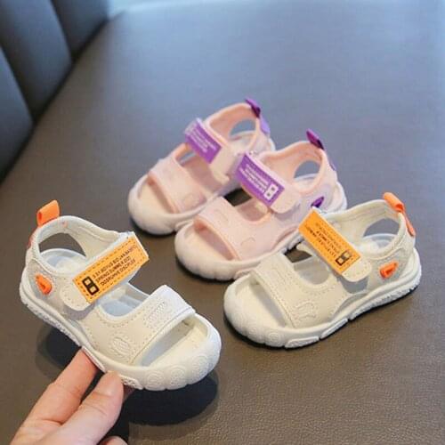 2021 Summer 1-6 Years Baby Sandals Baby Boys Girls Summer Beach Shoes Size 18-29 Toddler Girls Boys Closed Toe Sandals Non-Slip