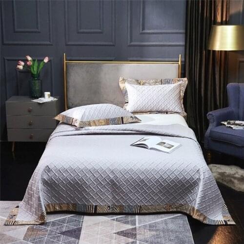 New Luxury 600TC Egypt Cotton Quilted Bed Spread Emboss Bed Cover Thick Sheet 3D Pillowcases 245x250cm & 245x270cm size 3Pcs