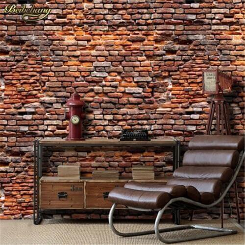 Beibehang 3D red brick building photography background wall bedroom bar restaurant wallpaper mural papel de parede