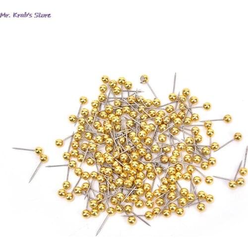 200pcs/lot 16mm Gold Metal Ball Head Pins For Diy Jewelry Making Head pins Findings Dia 0.4mm Supplies