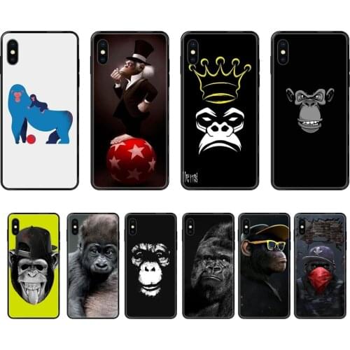 Enfant Black Soft TPU Phone Case Skin Cover For Redmi Note 4 5 5A 6 7 8 8T 9 9S Pro Max Black Monkey Gorilla
