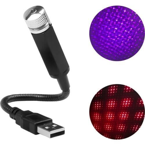 USB Decorative Lamp Car Roof Star Night Light Adjustable Projector Multiple Lighting Effects Atmosphere Galaxy Lamp 12V-24V LED