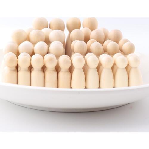 Wooden Teether 100pcs Hand Painted Peg Dolls Maple Wood Rodent Baby Toys Weddings Doll Home Decor Baby Products Montessori Toys