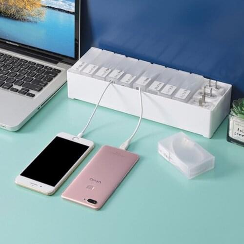 Data Cable Storage Box Desktop Small Box Charger Disk Drawer Compartment Data Organizer