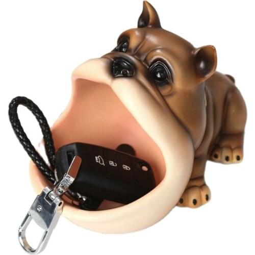 Creative French Bulldog Candy Box Statue Dog Animal Figurine Shoe Cabinet Key Storage Box Living Room Home Decoration Sculpture